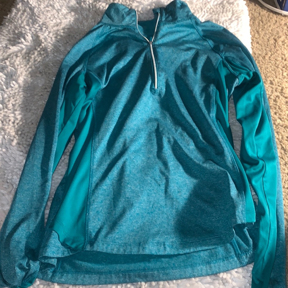 Danskin brand, long sleeve, greenish blue athletic too long sleeve size M